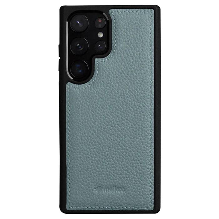 Melkco - MELKCO Samsung Galaxy S23 Ultra Fodral Äkta Läder Hård PC Blå