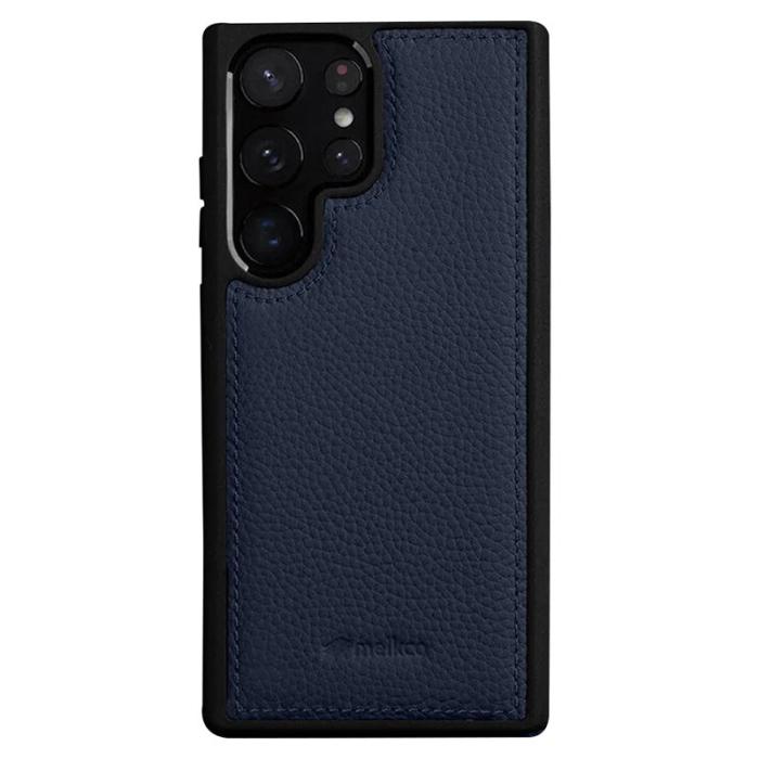 Melkco - MELKCO Samsung Galaxy S23 Ultra Fodral Äkta Läder Hård PC - Mörkblå