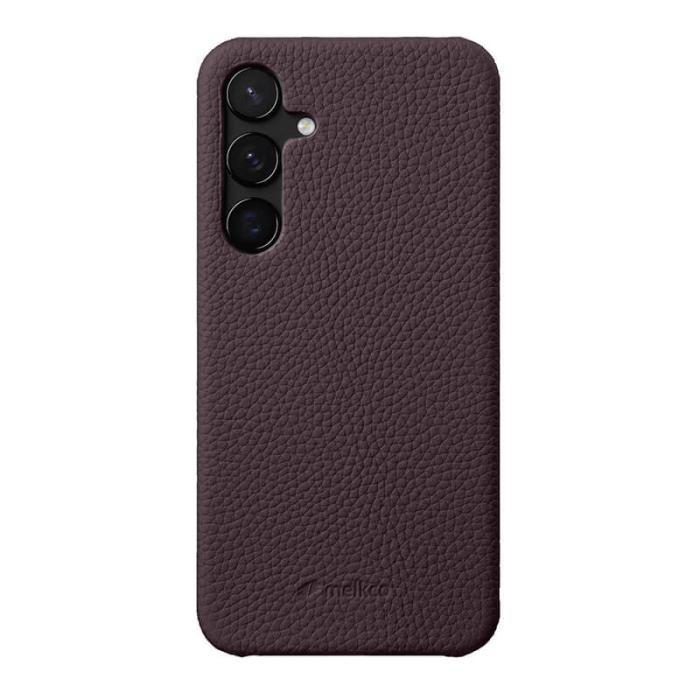 Melkco - MELKCO Samsung Galaxy S24 Fodral Äkta Läder + PC - Mörklila