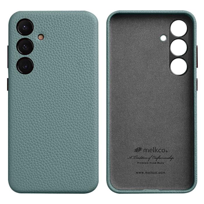 Melkco - MELKCO Samsung Galaxy S24 Skal Äkta Läder + PC - Ljusblå