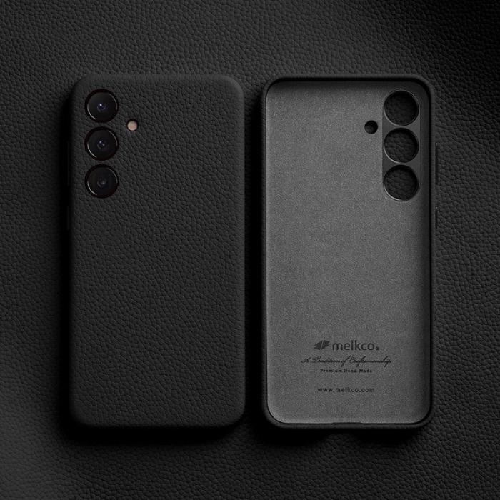 Melkco - MELKCO Samsung Galaxy S24 Skal Äkta Läder + PC - Svart