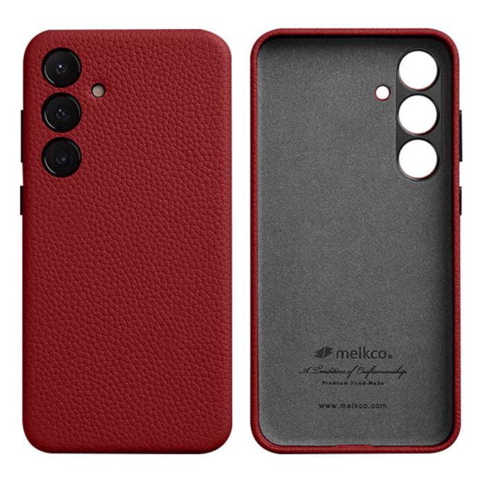 Melkco - MELKCO Samsung Galaxy S24 Skal Äkta Läder + PC - Röd