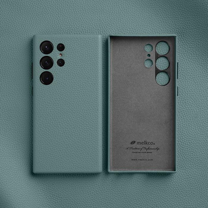 Melkco - MELKCO Samsung Galaxy S24 Ultra Fodral Äkta Läder + PC - Ljusblå