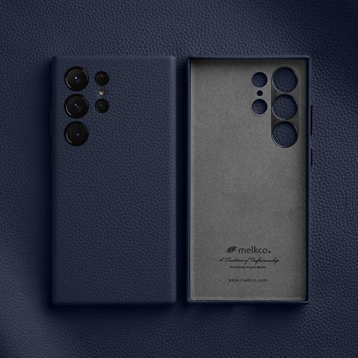 Melkco - MELKCO Samsung Galaxy S24 Ultra Fodral Äkta Läder + PC - Mörkblå