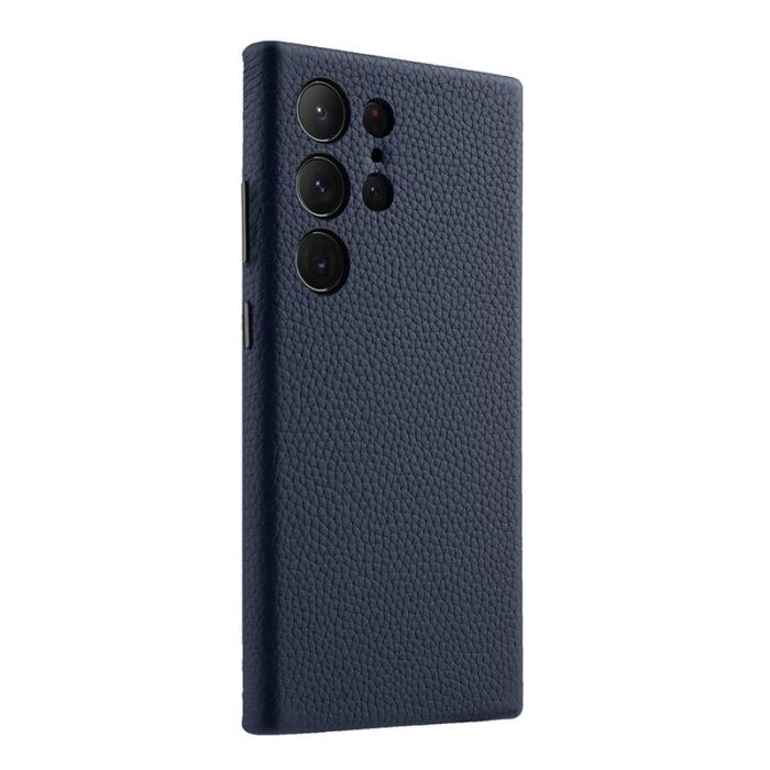 Melkco - MELKCO Samsung Galaxy S24 Ultra Fodral Äkta Läder + PC - Mörkblå