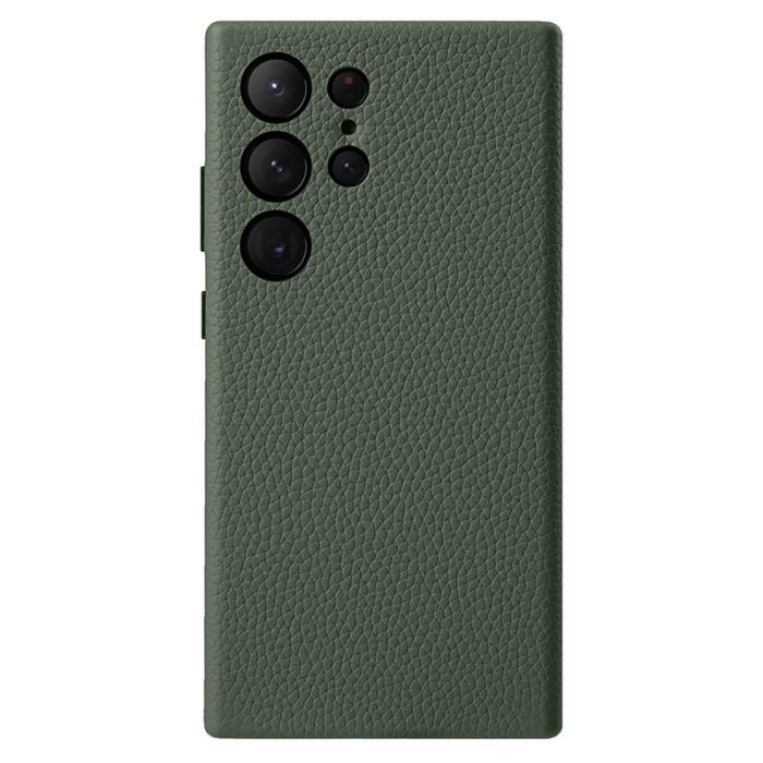 Melkco - MELKCO Samsung Galaxy S24 Ultra Fodral Äkta Läder + PC - Grön