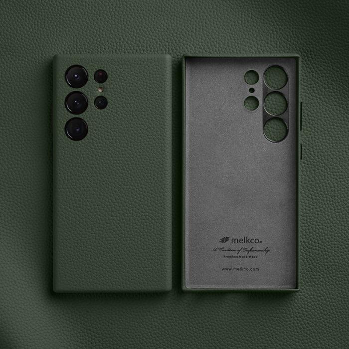 Melkco - MELKCO Samsung Galaxy S24 Ultra Fodral Äkta Läder + PC - Grön