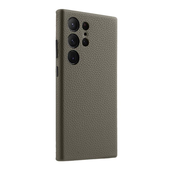Melkco - MELKCO Samsung Galaxy S24 Ultra Fodral Äkta Läder + PC - Grå