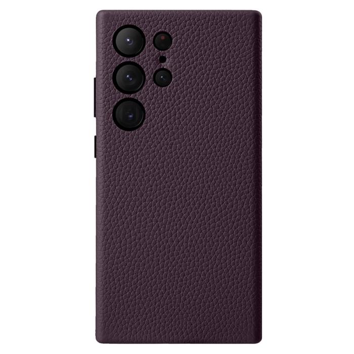 Melkco - MELKCO Samsung Galaxy S24 Ultra Fodral Äkta Läder + PC Lila