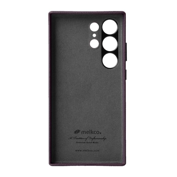 Melkco - MELKCO Samsung Galaxy S24 Ultra Fodral Äkta Läder + PC Lila