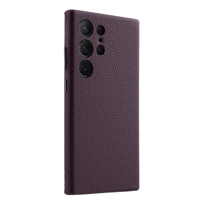 Melkco - MELKCO Samsung Galaxy S24 Ultra Fodral Äkta Läder + PC Lila