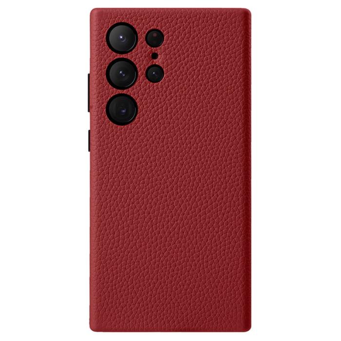 Melkco - MELKCO Samsung Galaxy S24 Ultra Fodral Äkta Läder + PC - Röd