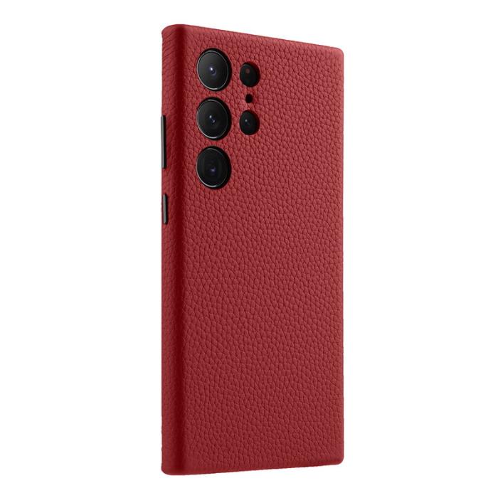 Melkco - MELKCO Samsung Galaxy S24 Ultra Fodral Äkta Läder + PC - Röd