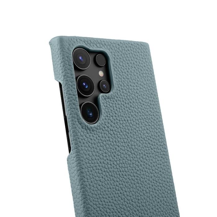 Melkco - MELKCO Samsung Galaxy S24 Ultra Fodral Äkta Läder + PC - Ljusblå
