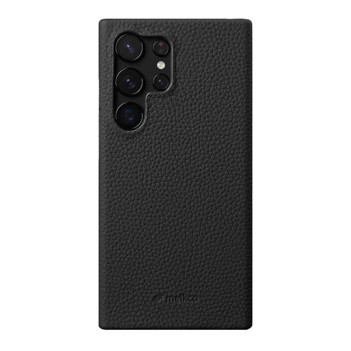 Melkco - MELKCO Samsung Galaxy S24 Ultra Fodral Äkta Läder + PC Svart