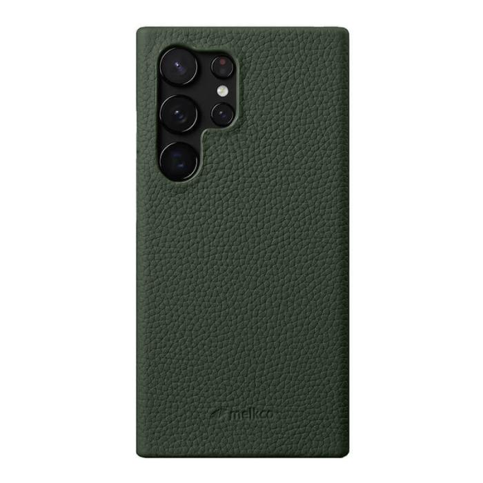 Melkco - MELKCO Samsung Galaxy S24 Ultra Fodral Äkta Läder + PC - Mörkgrön