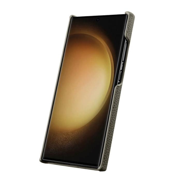 Melkco - MELKCO Samsung Galaxy S24 Ultra Fodral Äkta Läder + PC Grå