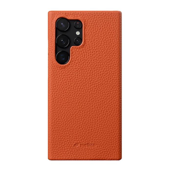 Melkco - MELKCO Samsung Galaxy S24 Ultra Fodral Äkta Läder + PC - Orange