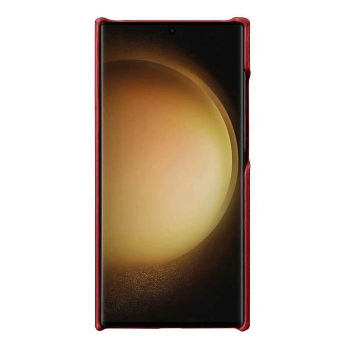 Melkco - MELKCO Samsung Galaxy S24 Ultra Fodral Äkta Läder + PC Röd