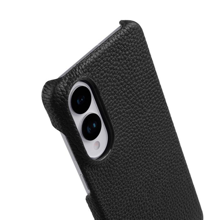 Melkco - MELKCO Samsung Galaxy S25 Edge Skal Äkta Läder PC Svart