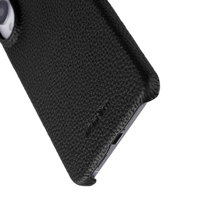 Melkco - MELKCO Samsung Galaxy S25 Edge Skal Äkta Läder PC Svart