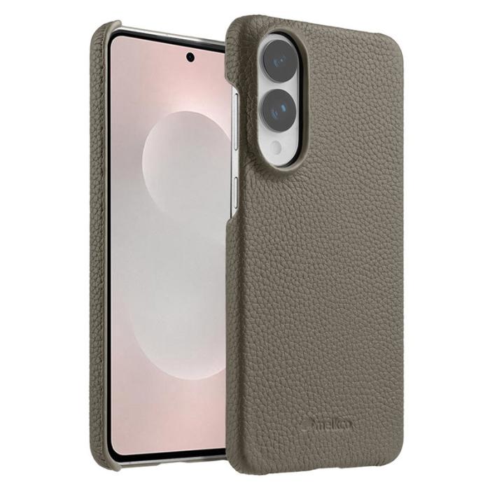 Melkco - MELKCO Samsung Galaxy S25 Edge Skal Äkta Läder PC - Grå