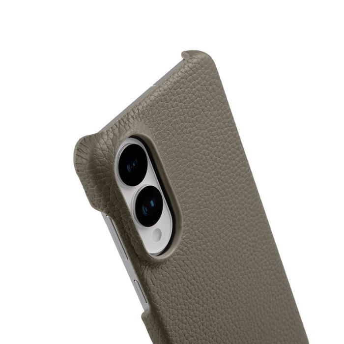 Melkco - MELKCO Samsung Galaxy S25 Edge Skal Äkta Läder PC - Grå