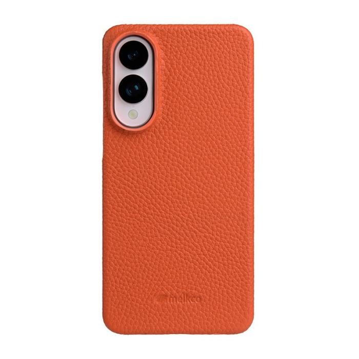 Melkco - MELKCO Samsung Galaxy S25 Edge Skal Äkta Läder PC - Orange