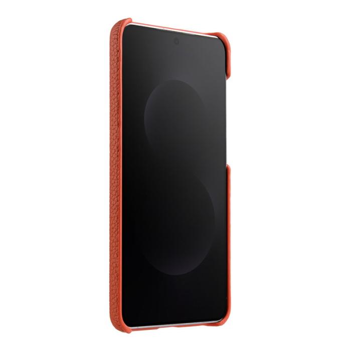 Melkco - MELKCO Samsung Galaxy S25 Edge Skal Äkta Läder PC - Orange