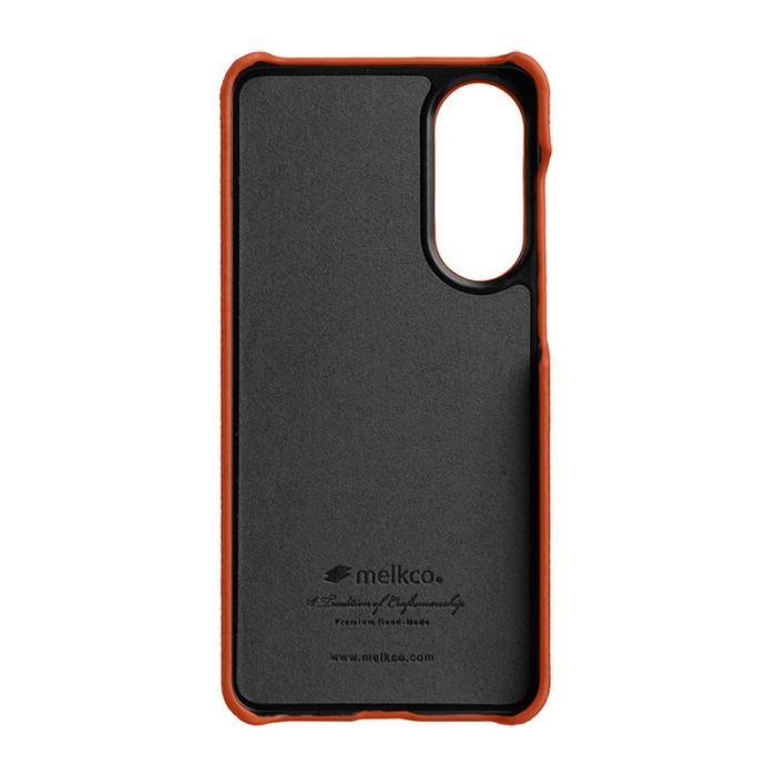 Melkco - MELKCO Samsung Galaxy S25 Edge Skal Äkta Läder PC - Orange