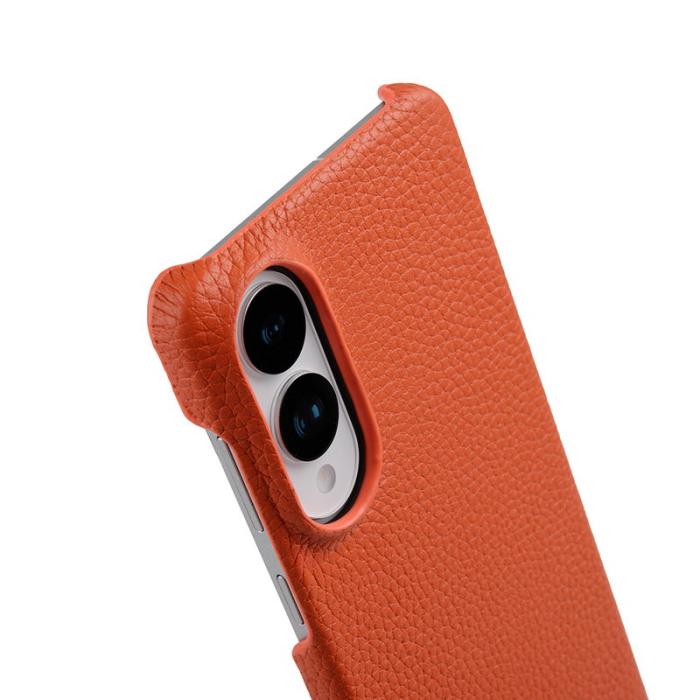 Melkco - MELKCO Samsung Galaxy S25 Edge Skal Äkta Läder PC - Orange