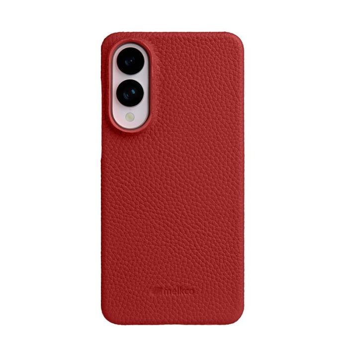 Melkco - MELKCO Samsung Galaxy S25 Edge Skal Äkta Läder PC Röd