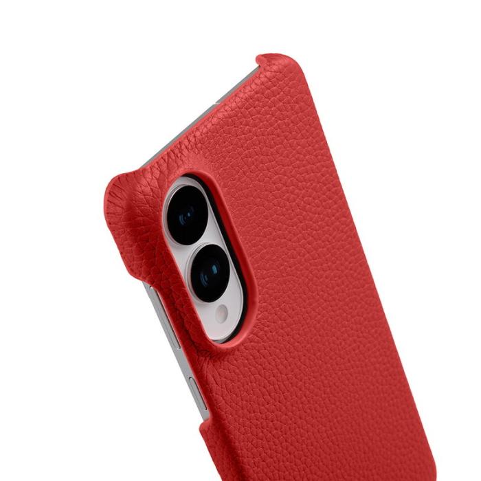 Melkco - MELKCO Samsung Galaxy S25 Edge Skal Äkta Läder PC Röd