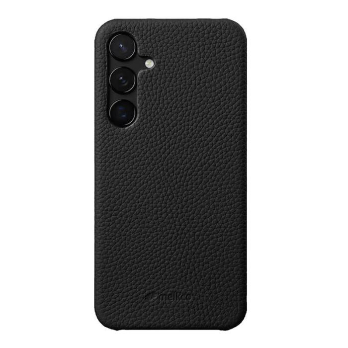 Melkco - MELKCO Samsung Galaxy S25 Plus Skal Äkta Läder PC Svart
