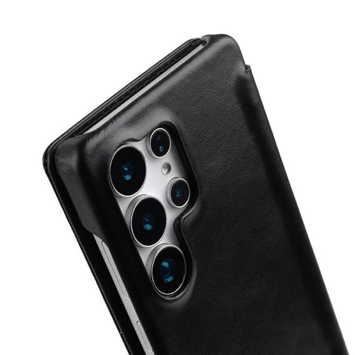 Melkco - MELKCO Samsung Galaxy S25 Ultra Mobilskal Äkta Läder Svart