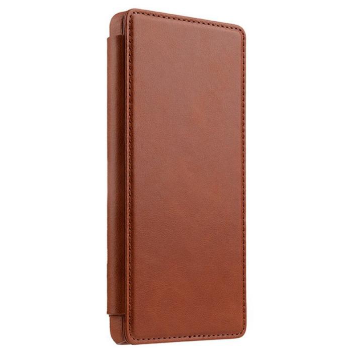 Melkco - MELKCO Samsung Galaxy S25 Ultra Fodral Äkta Läder Flip - Brun