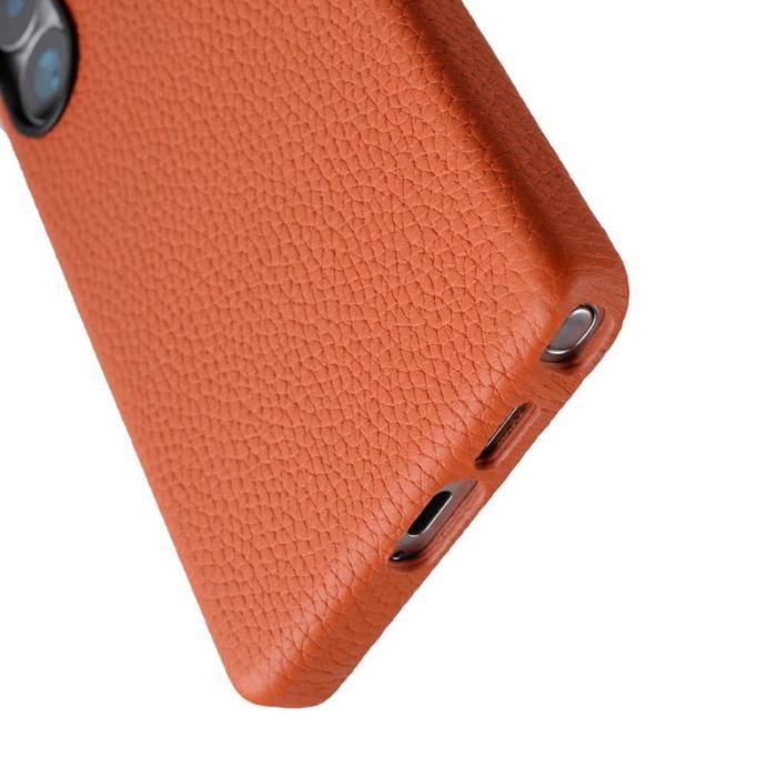 Melkco - MELKCO Samsung Galaxy S25 Ultra Fodral Äkta Läder + PC Orange