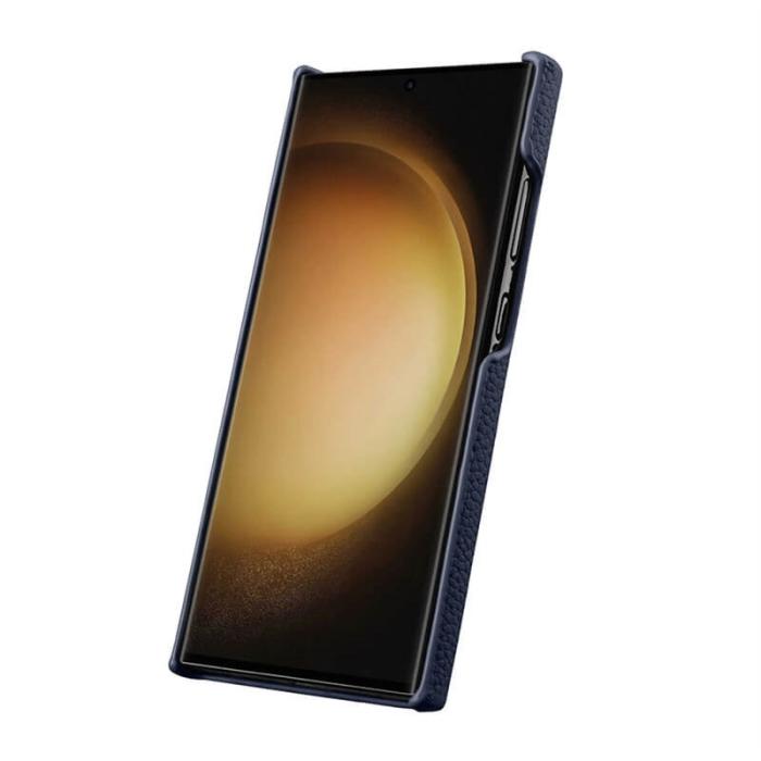 Melkco - MELKCO Samsung Galaxy S25 Ultra Skal Äkta Läder PC - Mörkblå