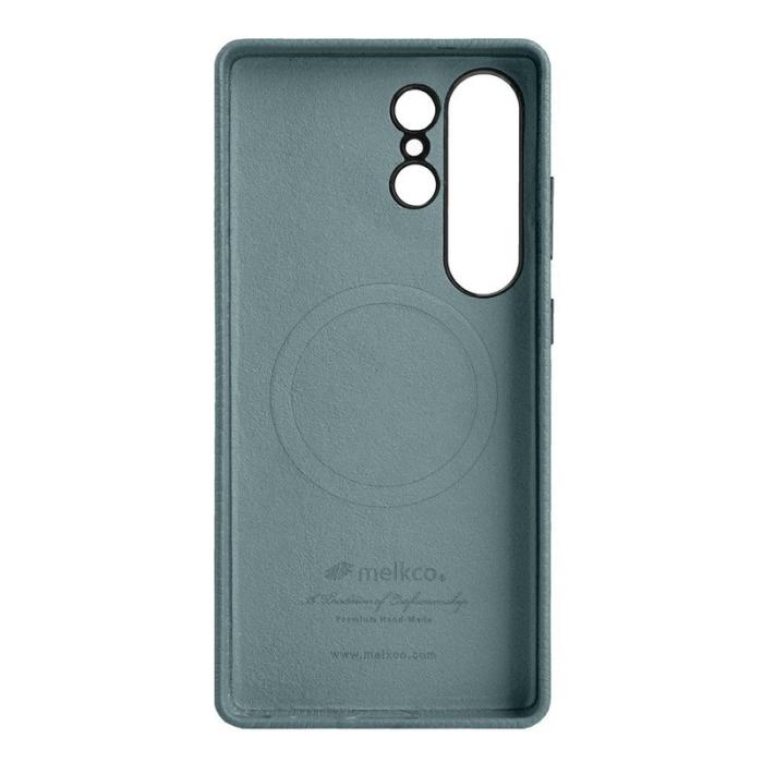 Melkco - MELKCO Samsung Galaxy S25 Ultra Magnetisk Skal Äkta Läder + PC - Ljusblå