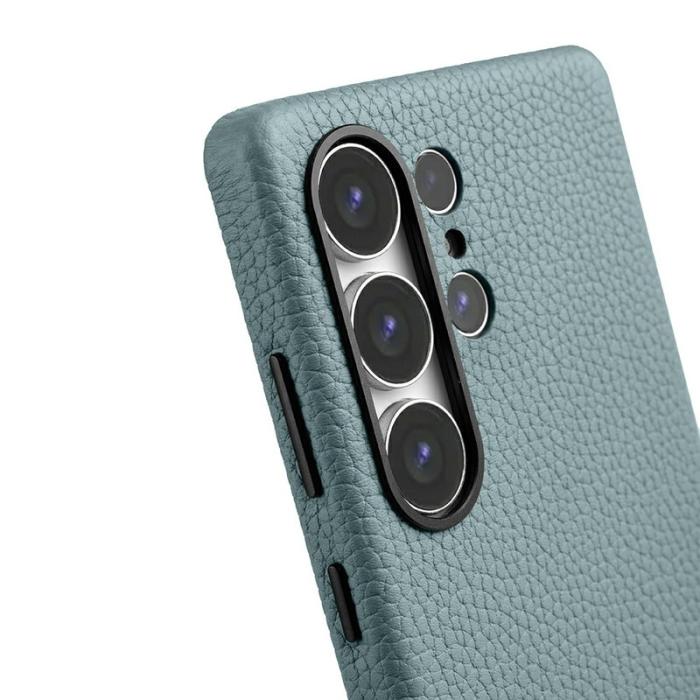 Melkco - MELKCO Samsung Galaxy S25 Ultra Magnetisk Skal Äkta Läder + PC - Ljusblå