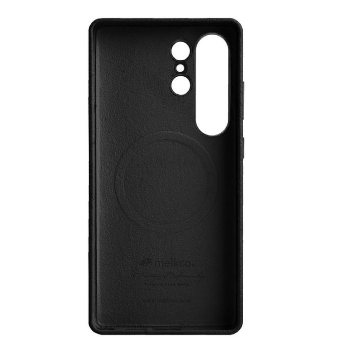 Melkco - MELKCO Samsung Galaxy S25 Ultra Skal Äkta Läder + PC Svart