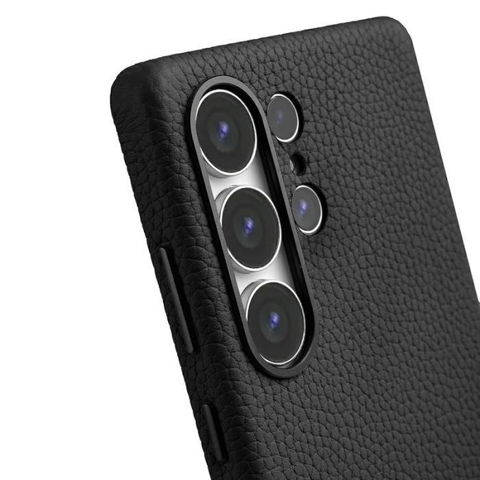 Melkco - MELKCO Samsung Galaxy S25 Ultra Skal Äkta Läder + PC Svart