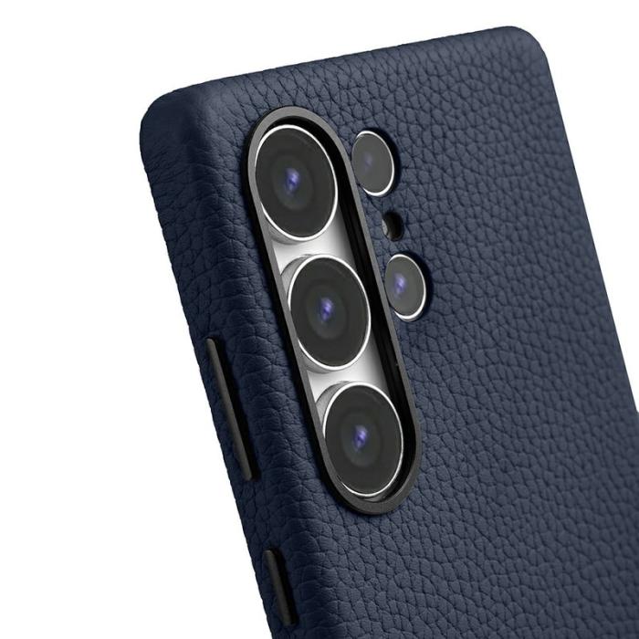 Melkco - MELKCO Samsung Galaxy S25 Ultra Skal Äkta Läder + PC - Mörkblå
