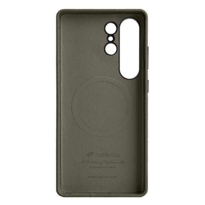 Melkco - MELKCO Samsung Galaxy S25 Ultra Skal Äkta Läder + PC - Grå