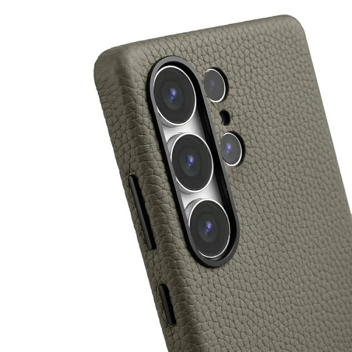 Melkco - MELKCO Samsung Galaxy S25 Ultra Skal Äkta Läder + PC - Grå
