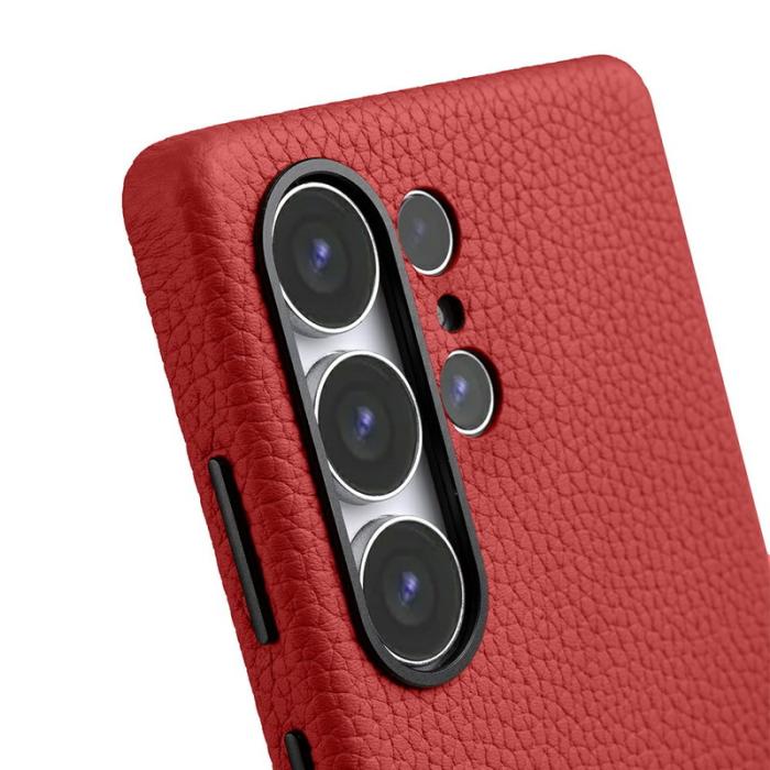 Melkco - MELKCO Samsung Galaxy S25 Ultra Skal Äkta Läder + PC Röd