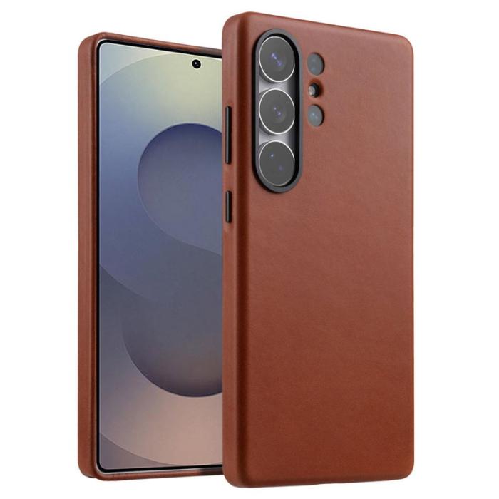 Melkco - MELKCO Galaxy S25 Ultra Fodral Äkta läder PC Baksida - Brun