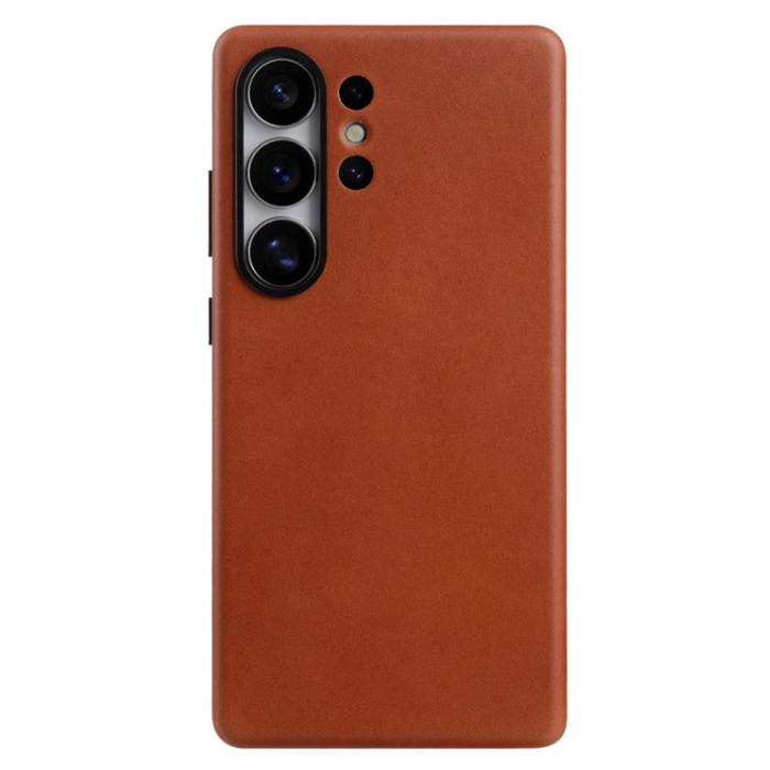 Melkco - MELKCO Galaxy S25 Ultra Fodral Äkta läder PC Baksida - Brun