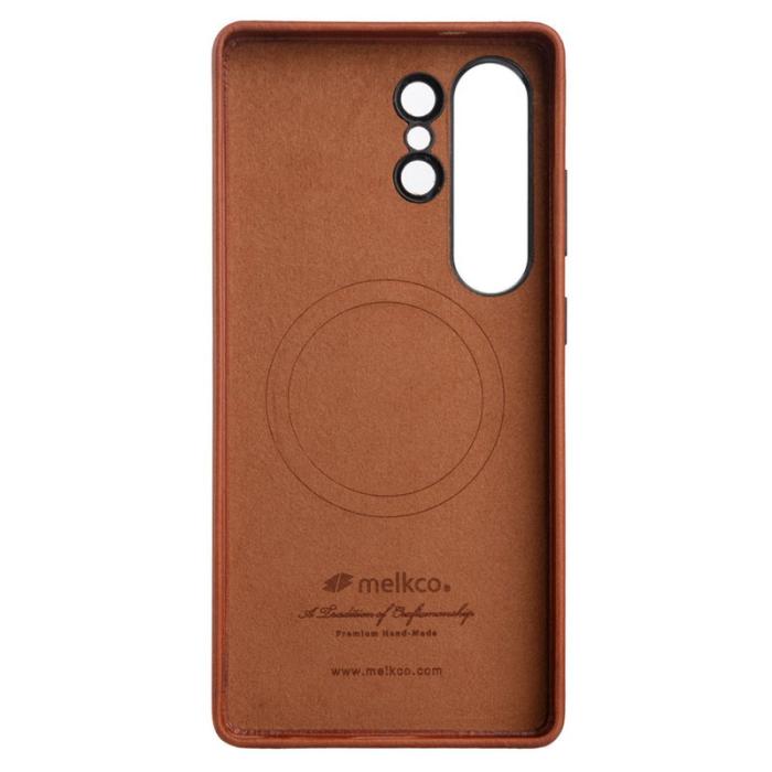 Melkco - MELKCO Galaxy S25 Ultra Fodral Äkta läder PC Baksida - Brun