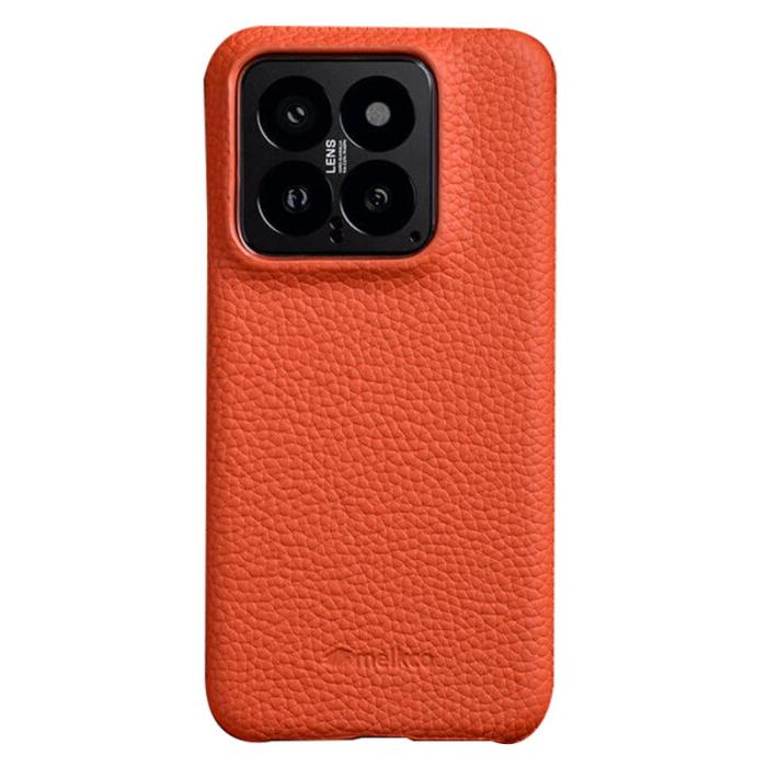 Melkco - MELKCO Xiaomi 14 Fodral Äkta nötkött läder PC - Orange